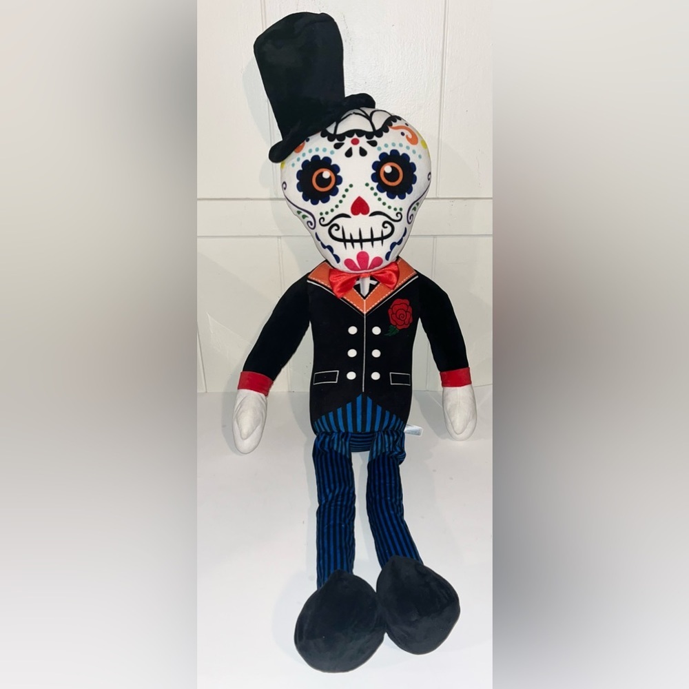Huge Sugar Candy Skull Plush Man Day Of The Dead Kids Of America Corp EUC 40”